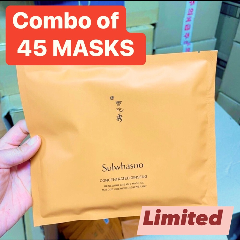 SULWHASOO COMBO 45 MASKS CONCENTRATED GINSENG RENEWING CREAMY MASK(LIMITED TIME)